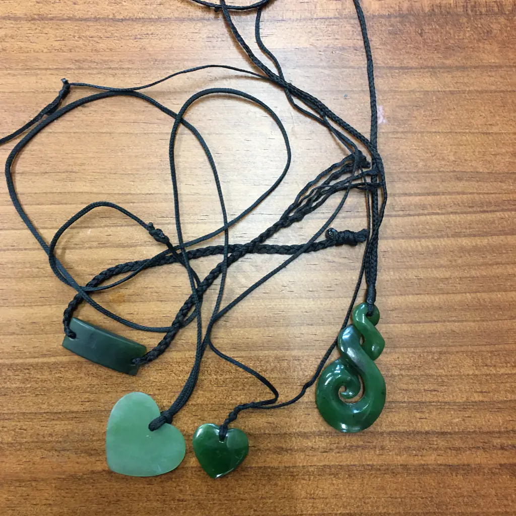 Assorted Greenstone Pendants & Bracelet Image 1++